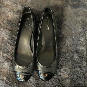 Cole Haan Black Patent Toe Wedge Size 7.5